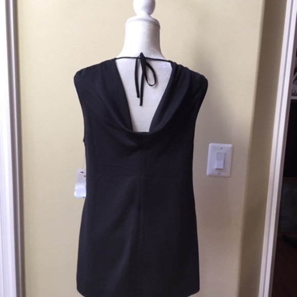 Cooper & Ella Black Crepe Draped Back Crepe Top - Picture 6 of 8